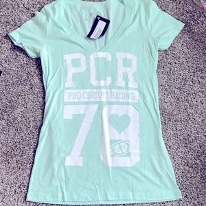 Mint green pro circuit racing v neck T-shirt